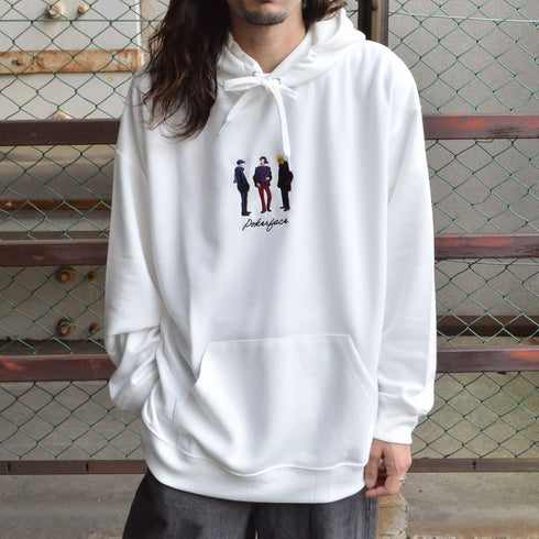 【MODISH GAZE】ピープルイラスト刺繍 プルパーカー T/Cポンチ