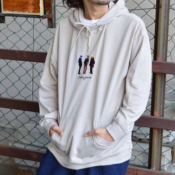 【MODISH GAZE】ピープルイラスト刺繍 プルパーカー T/Cポンチ