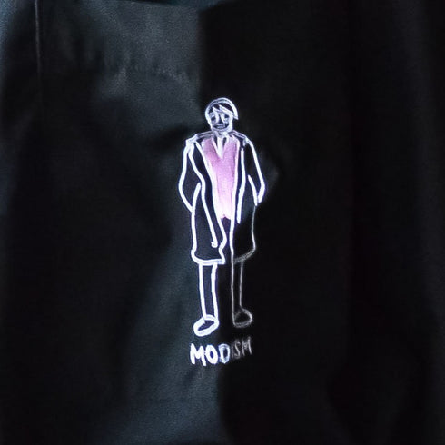 【MODISH GAZE】ポケット刺繍 ビッグシルエット 長袖ブロードシャツ