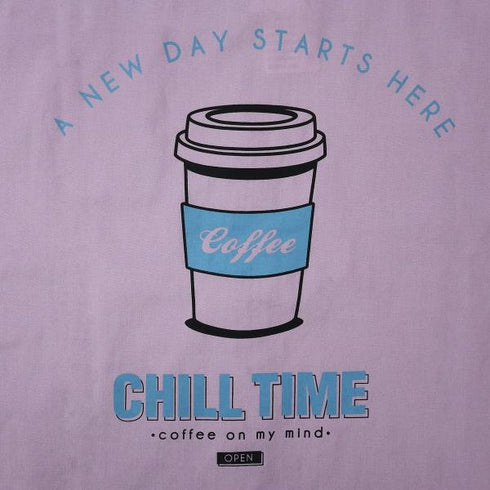 【MODISH GAZE】カフェロゴ バックプリント ビッグシルエット 長袖シャツ