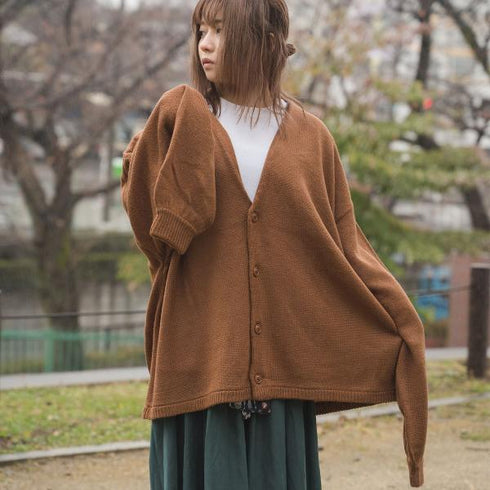 【MODISH GAZE】モヘアライク オーバーサイズ ニット カーディガン ボレロ
