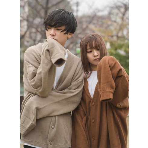 【MODISH GAZE】モヘアライク オーバーサイズ ニット カーディガン ボレロ