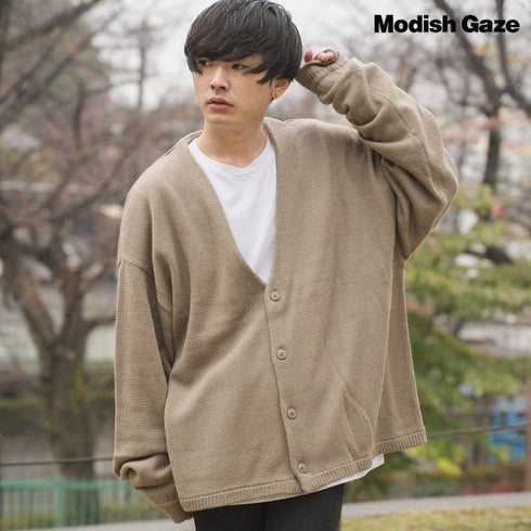 【MODISH GAZE】モヘアライク オーバーサイズ ニット カーディガン ボレロ