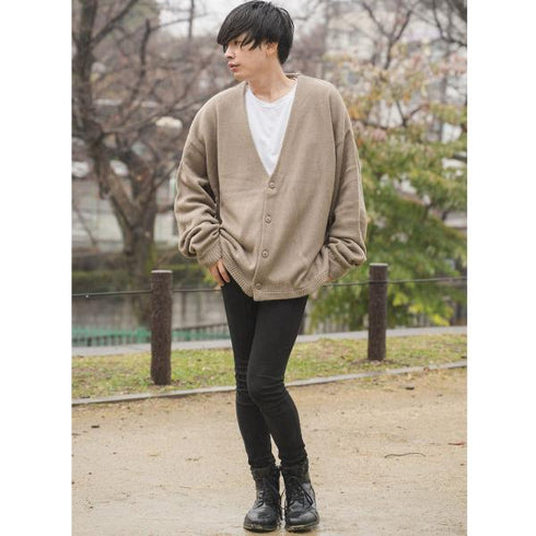 【MODISH GAZE】モヘアライク オーバーサイズ ニット カーディガン ボレロ