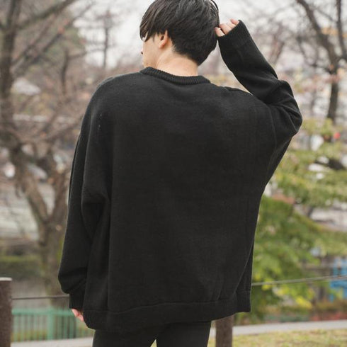 【MODISH GAZE】モヘアタッチアクリル オーバーサイズ クルーニット