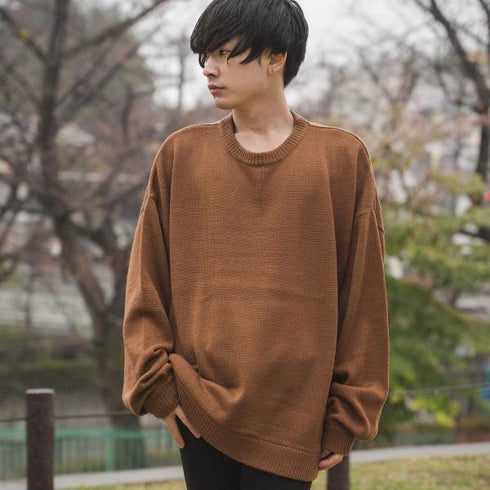 【MODISH GAZE】モヘアタッチアクリル オーバーサイズ クルーニット