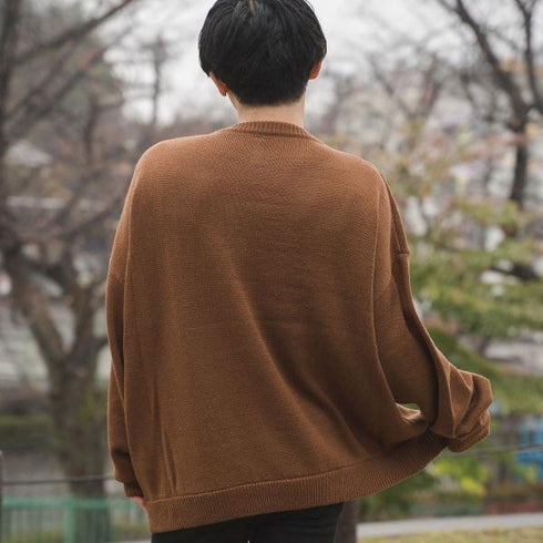 【MODISH GAZE】モヘアタッチアクリル オーバーサイズ クルーニット