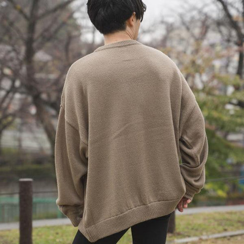 【MODISH GAZE】モヘアタッチアクリル オーバーサイズ クルーニット