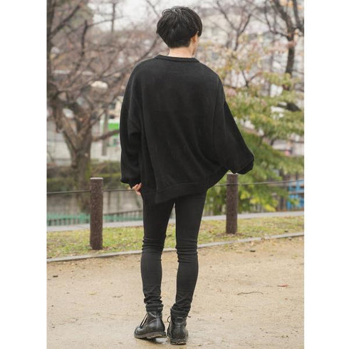 【MODISH GAZE】モヘアタッチアクリル オーバーサイズ クルーニット