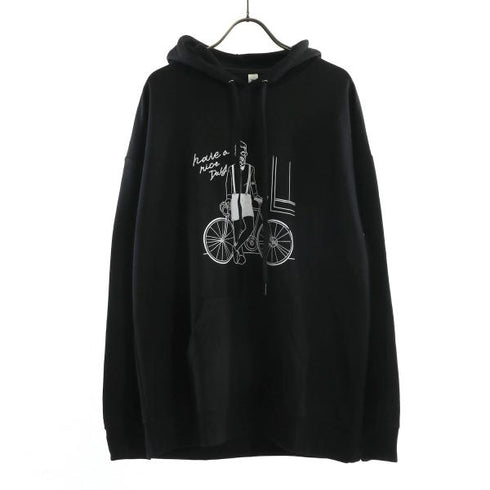 【MODISH GAZE】T/Cポンチ ゆる線画プリント プルパーカー