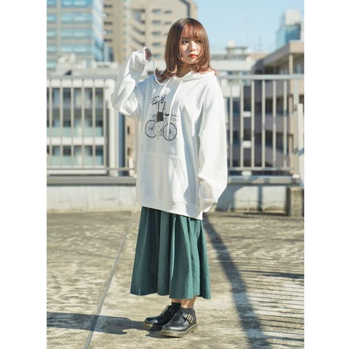 【MODISH GAZE】T/Cポンチ ゆる線画プリント プルパーカー