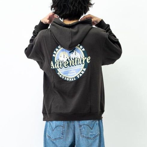 【MODISH GAZE】裏毛 長袖 BIG プルパーカー Adventure