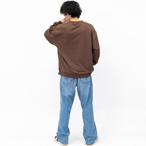 【MODISH GAZE】裏毛 クルーネック 長袖 BIG スウェット カレッジ マスコット