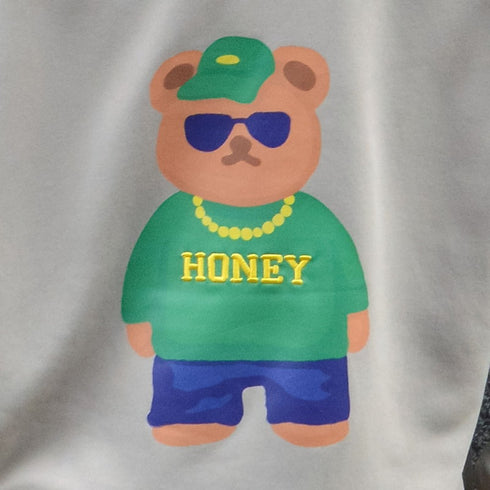 【MODISH GAZE】裏毛 クルーネック 長袖 BIG スウェット ストリート BEAR