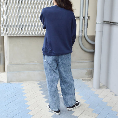 【MODISH GAZE】裏毛 クルーネック 長袖 スウェット ホワイトタイガー