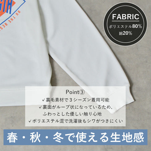 【MODISH GAZE】裏毛 クルーネック 長袖 スウェット STRENGTH