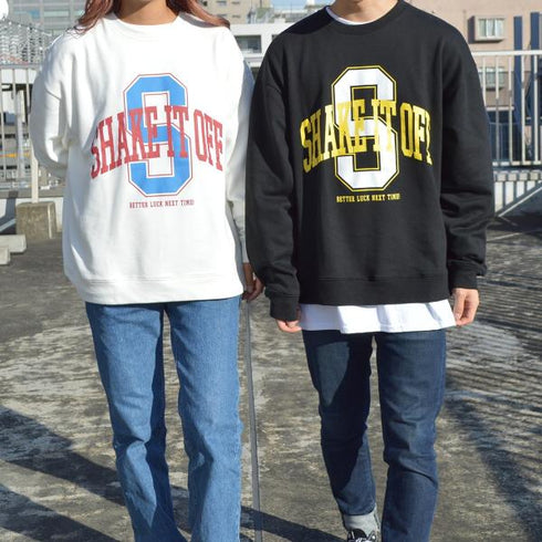 【MODISH GAZE】裏毛 クルーネック 長袖 スウェット カレッジS