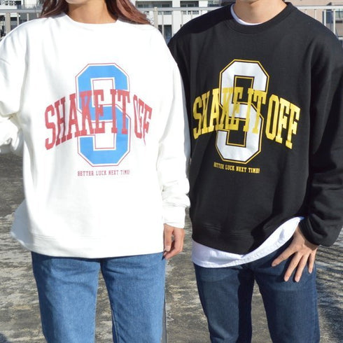 【MODISH GAZE】裏毛 クルーネック 長袖 スウェット カレッジS