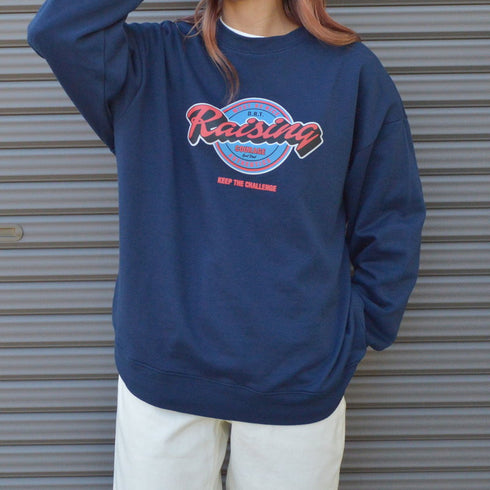 【MODISH GAZE】裏毛 クルーネック 長袖 スウェット Rising