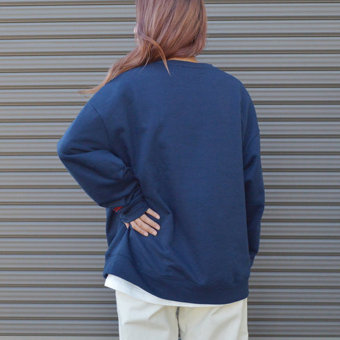 【MODISH GAZE】裏毛 クルーネック 長袖 スウェット Rising