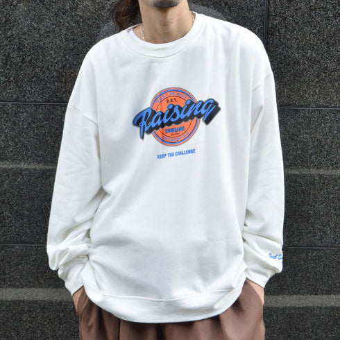 【MODISH GAZE】裏毛 クルーネック 長袖 スウェット Rising