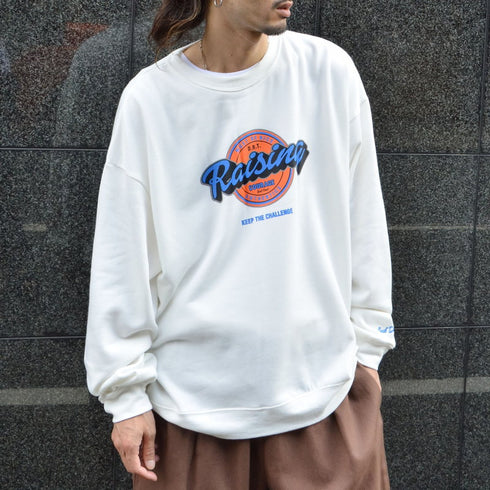 【MODISH GAZE】裏毛 クルーネック 長袖 スウェット Rising