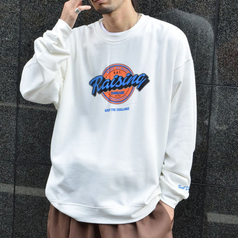 【MODISH GAZE】裏毛 クルーネック 長袖 スウェット Rising