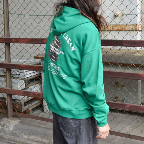 【MODISH GAZE】裏毛 長袖 プルパーカー クッキー