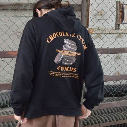 【MODISH GAZE】裏毛 長袖 プルパーカー クッキー