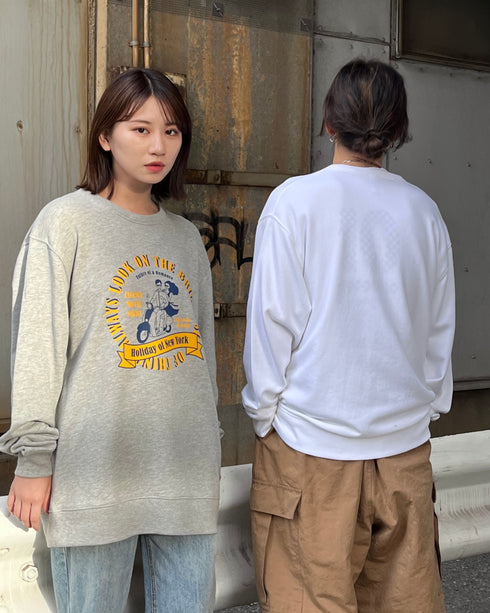 【MODISH GAZE】レトロデザインサークルロゴ 裏毛スウェット