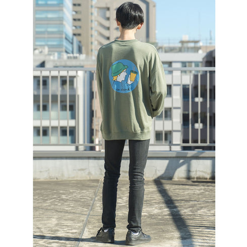 【MODISH GAZE】T/Cポンチ ゆるカラープリント ビッグスウェットトレーナー