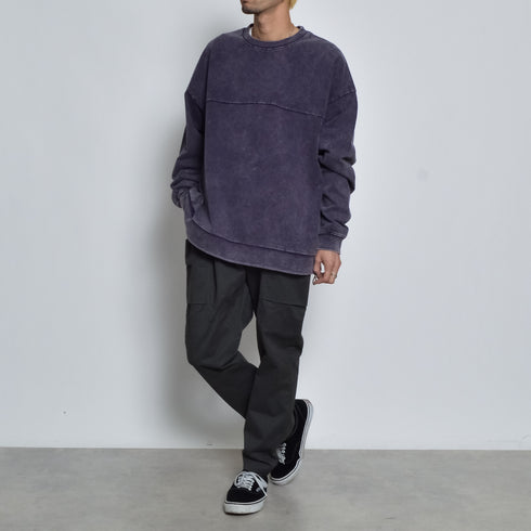 スノーウォッシュコットンドロストプルオーバーロンT