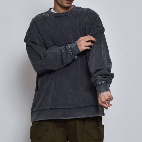 スノーウォッシュコットンドロストプルオーバーロンT