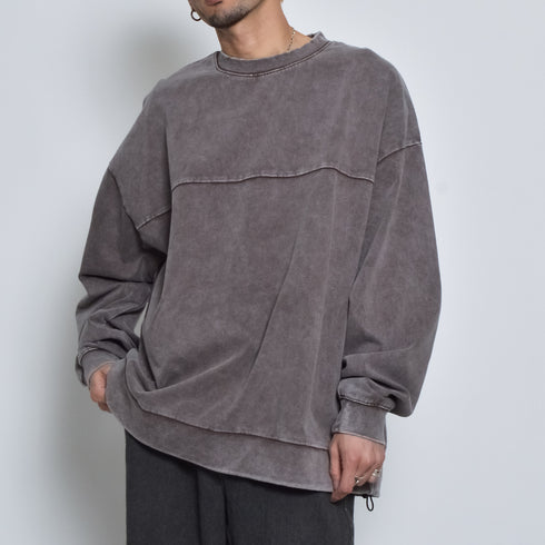 スノーウォッシュコットンドロストプルオーバーロンT