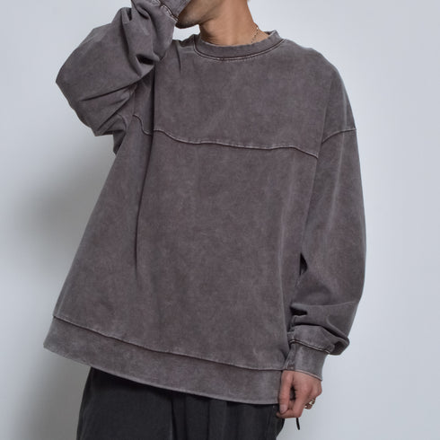 スノーウォッシュコットンドロストプルオーバーロンT