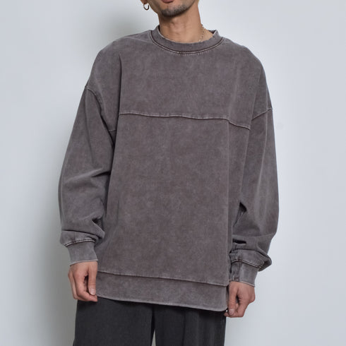 スノーウォッシュコットンドロストプルオーバーロンT