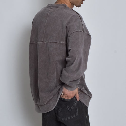 スノーウォッシュコットンドロストプルオーバーロンT