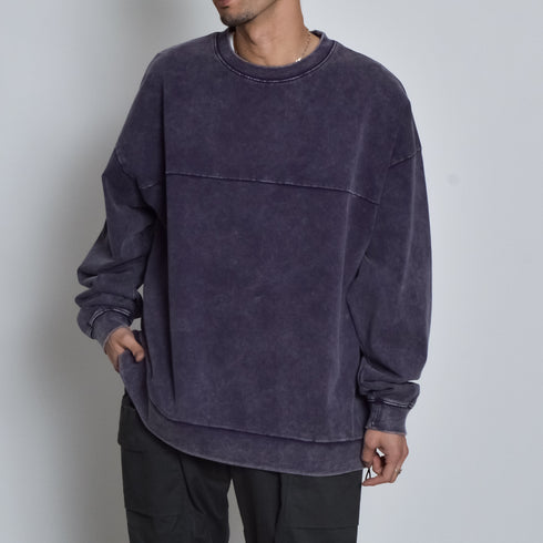 スノーウォッシュコットンドロストプルオーバーロンT