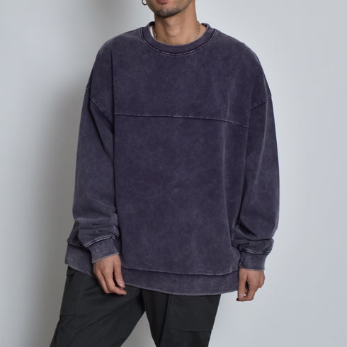 スノーウォッシュコットンドロストプルオーバーロンT