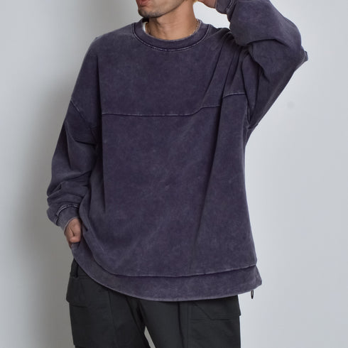 スノーウォッシュコットンドロストプルオーバーロンT