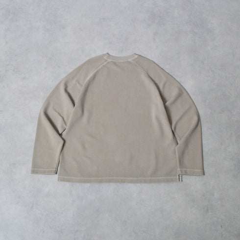 ピグメントワッフルラグランロンT