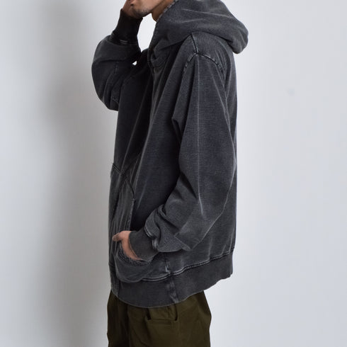 インディゴ裏起毛Wジップパーカ