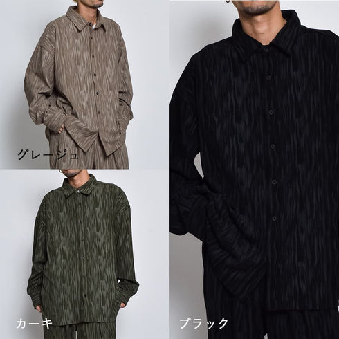 ムラプリントコーデュロイシャツ
