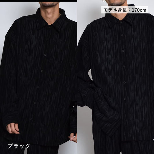 ムラプリントコーデュロイシャツ