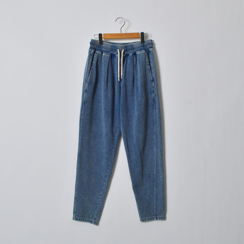 インディゴ裏起毛イージースウェットタックパンツ