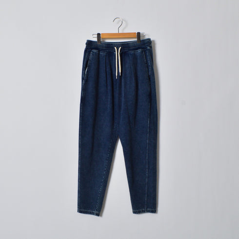 インディゴ裏起毛イージースウェットタックパンツ