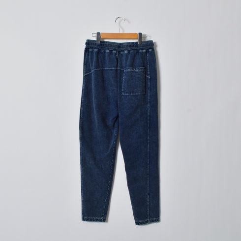 インディゴ裏起毛イージースウェットタックパンツ