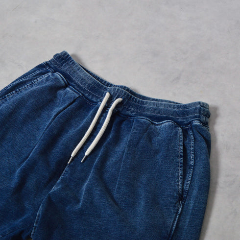 インディゴ裏起毛イージースウェットタックパンツ