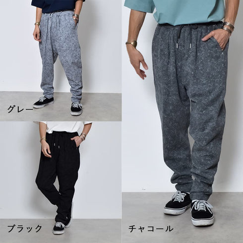 プリント裏毛イージースウェットタックパンツ