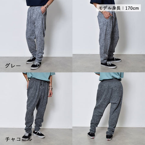 プリント裏毛イージースウェットタックパンツ